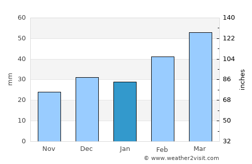 Viedma average rain in January