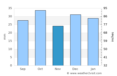 Viedma average rain in November