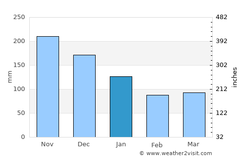 Vieques average rain in January
