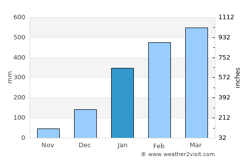 Vigia average rain in January