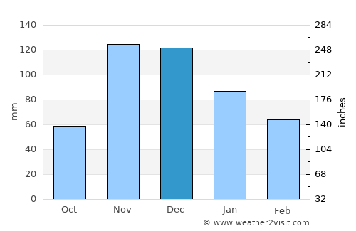 Vikindu average rain in December