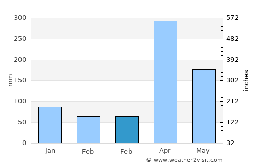 Vikindu average rain in February