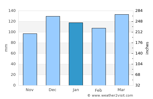 Villa Concepción del Tío average rain in January