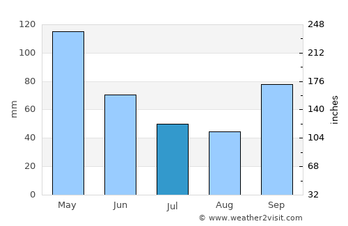 Villa Hayes average rain in July