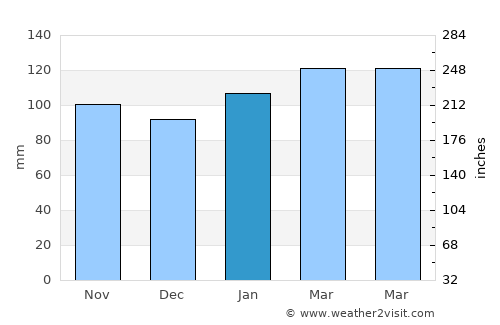 Villa Santa Rita average rain in January