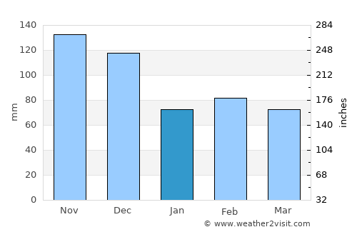 Villa Tapia average rain in January