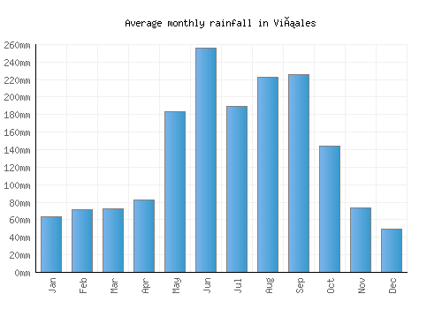Viñales monthly rainfall chart (mm)
