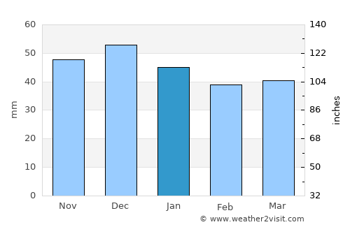 Vişeu de Sus average rain in January