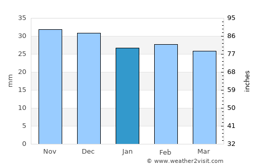 Vlăsineşti average rain in January