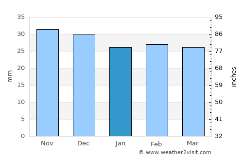 Vorniceni average rain in January