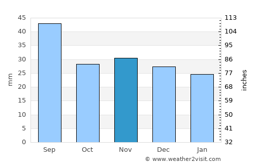 Vorona average rain in November