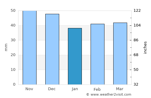 Vrata average rain in January