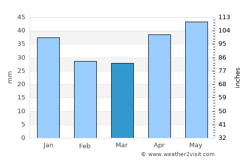 Vyatskiye Polyany average rain in March