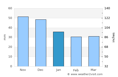 Vysokovsk average rain in January