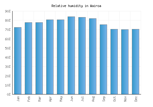 Wairoa relative humidity averages