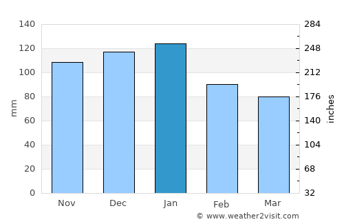 Wallace average rain in January
