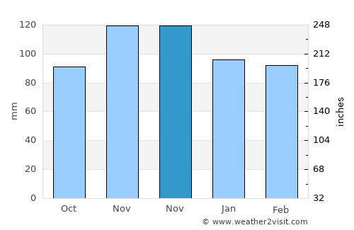 Waltham average rain in November