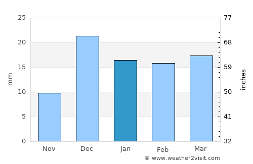 Wārāseoni average rain in January