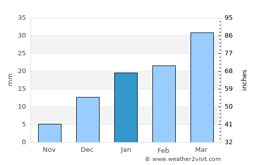 Warburton average rain in January
