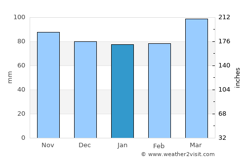 Warm Springs average rain in January