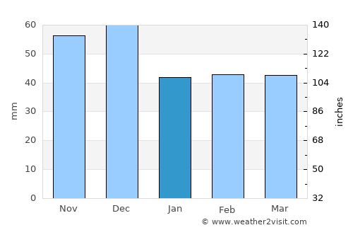 Warrane average rain in January