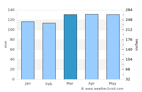 Warren average rain in March
