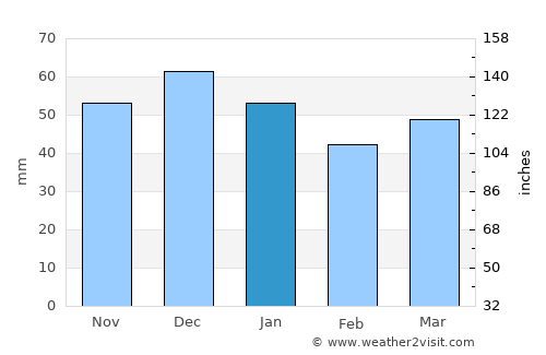 Warwick average rain in January