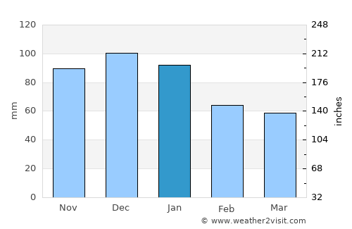 Wasaga Beach average rain in January