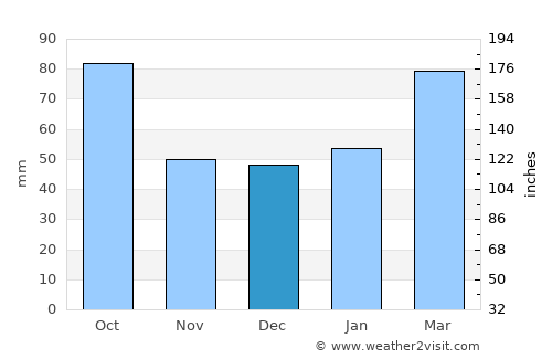 Wauchula average rain in December
