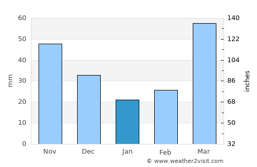 Waverly average rain in January
