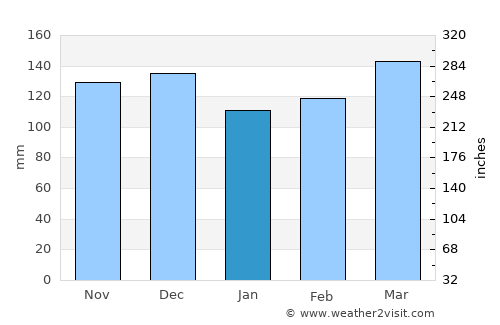 Waverly average rain in January