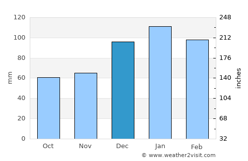Waycross average rain in December