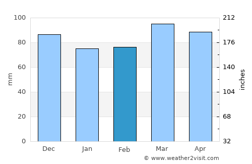 Wayne average rain in February