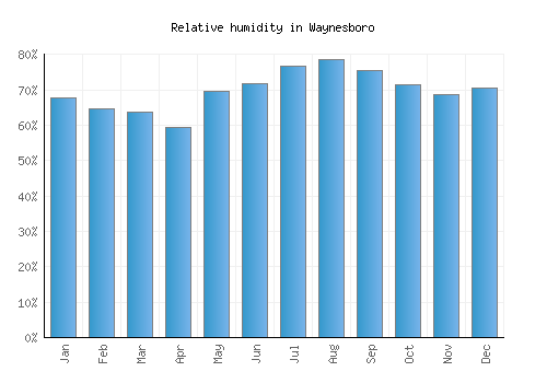 Waynesboro relative humidity averages