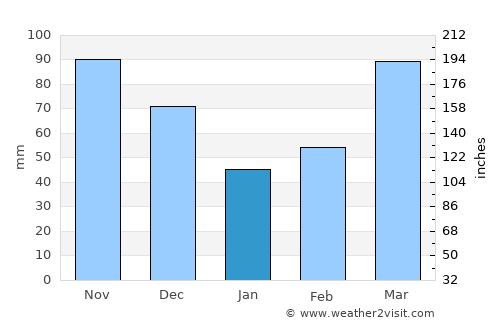 Waynesville average rain in January