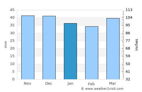 Weimar average rain in January
