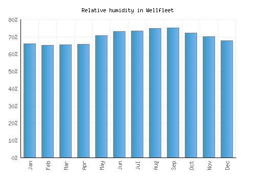 Wellfleet relative humidity averages