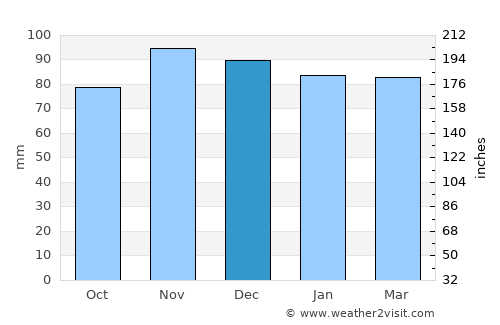 Wellin average rain in December