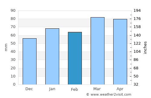 Wellington average rain in February