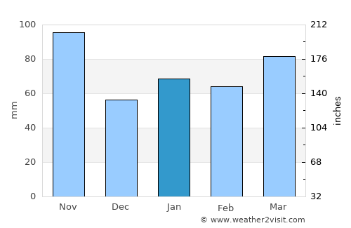Wellington average rain in January