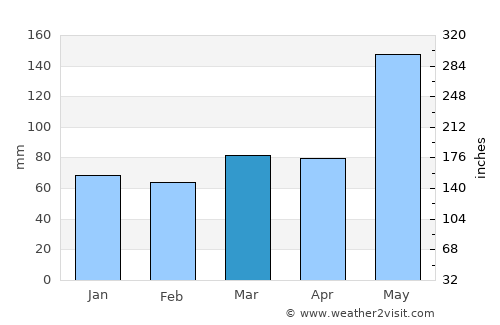 Wellington average rain in March