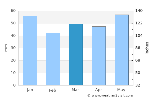 Wellington average rain in March
