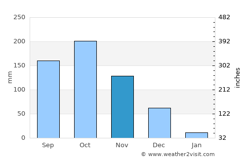 Wellington average rain in November