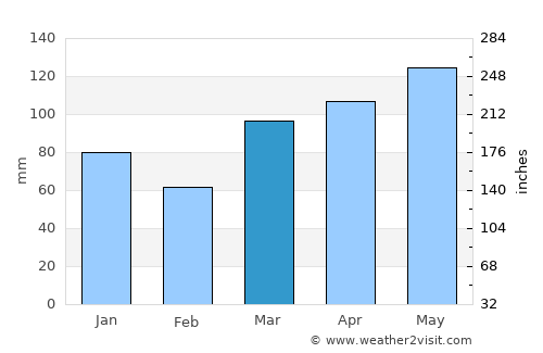 Wellington average rain in March