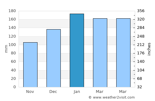 Wellington Point average rain in January