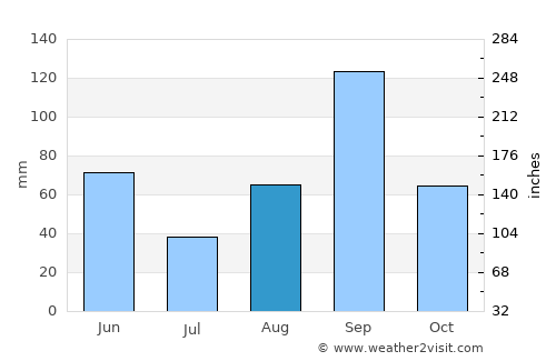 Weslaco average rain in August