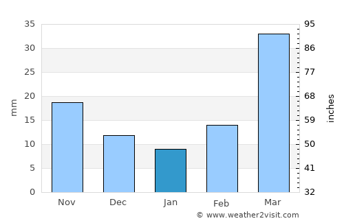 Wessington Springs average rain in January