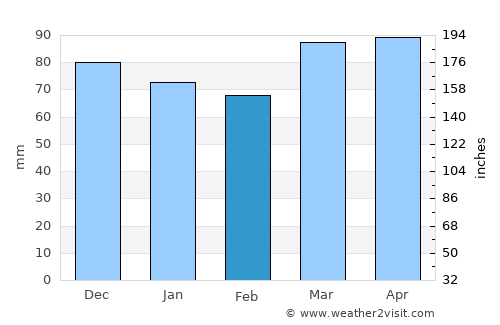 Wheeling average rain in February