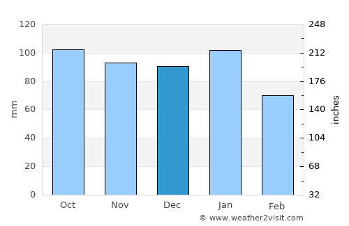 Whitehead average rain in December