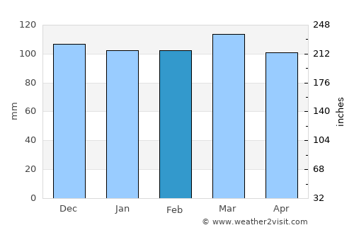 Whitesburg average rain in February